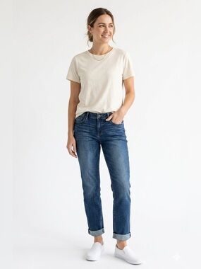 Kut From the Kloth Catherine Boyfriend Jeans Blue Slim Straight Leg Women’s 6